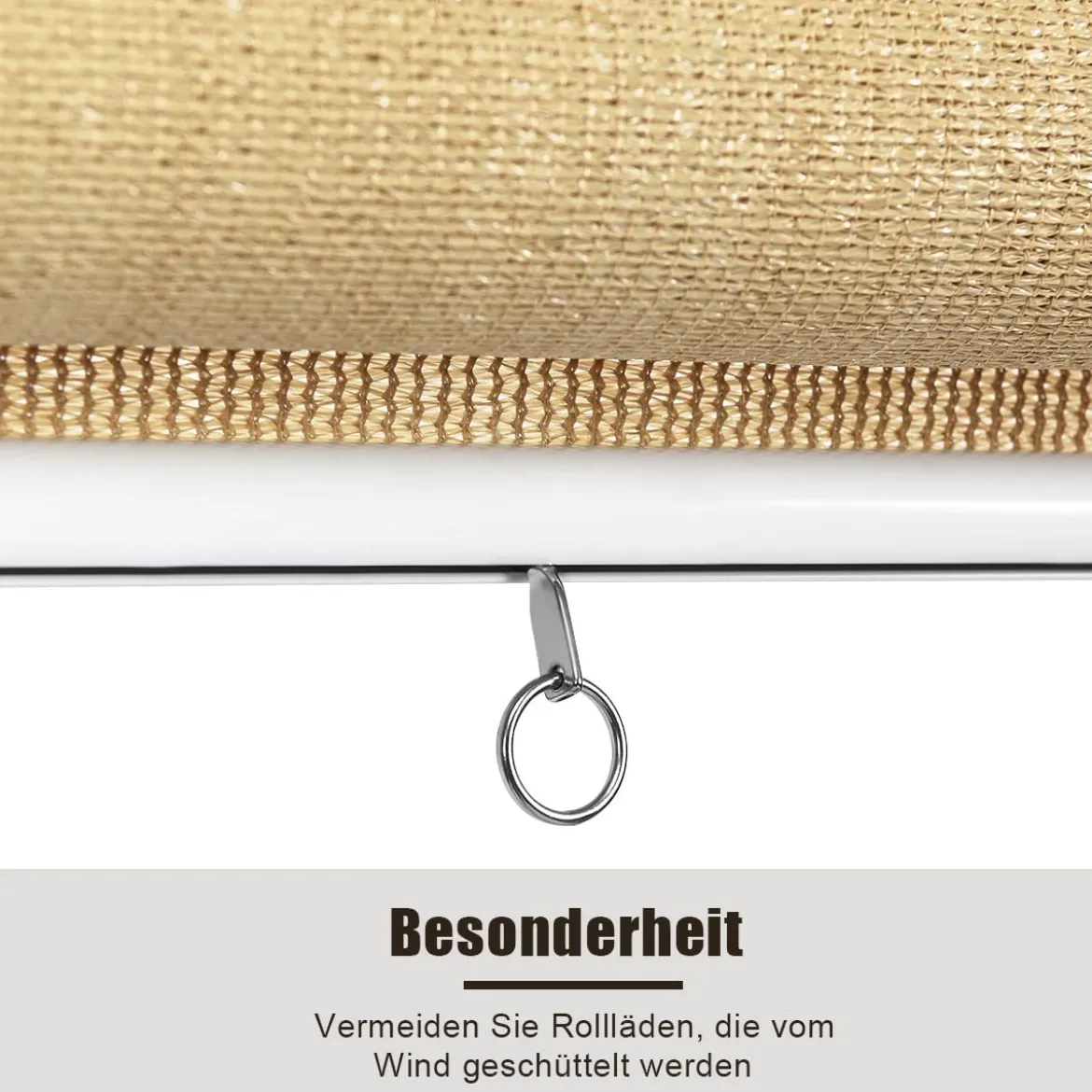 Abdunkelungsrollo Außenjalousie mit UV-Schutz Rolljalousie mit Sonnenschutz 121x181 cm Beige