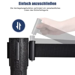 Abgrenzungsständer 6 Rungenpfosten für Menschenansammlungen Schwarz