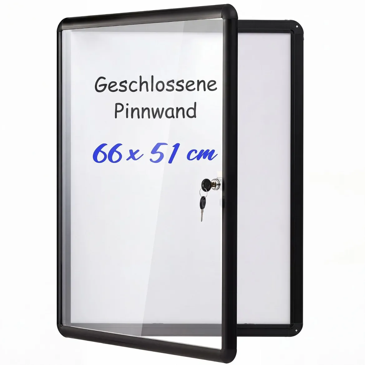 Abschließbarer Schaukasten Infokasten mit Magnetische und Beschreibbare Rückwand 60 x 45 cm