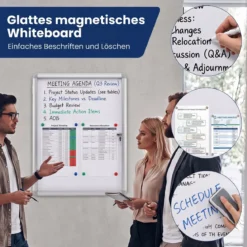 Abschließbarer Schaukasten Infokasten mit Magnetische und Beschreibbare Rückwand 60 x 45 cm