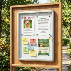 Abschließbarer Schaukasten Infokasten mit Magnetische und Beschreibbare Rückwand 60 x 45 cm