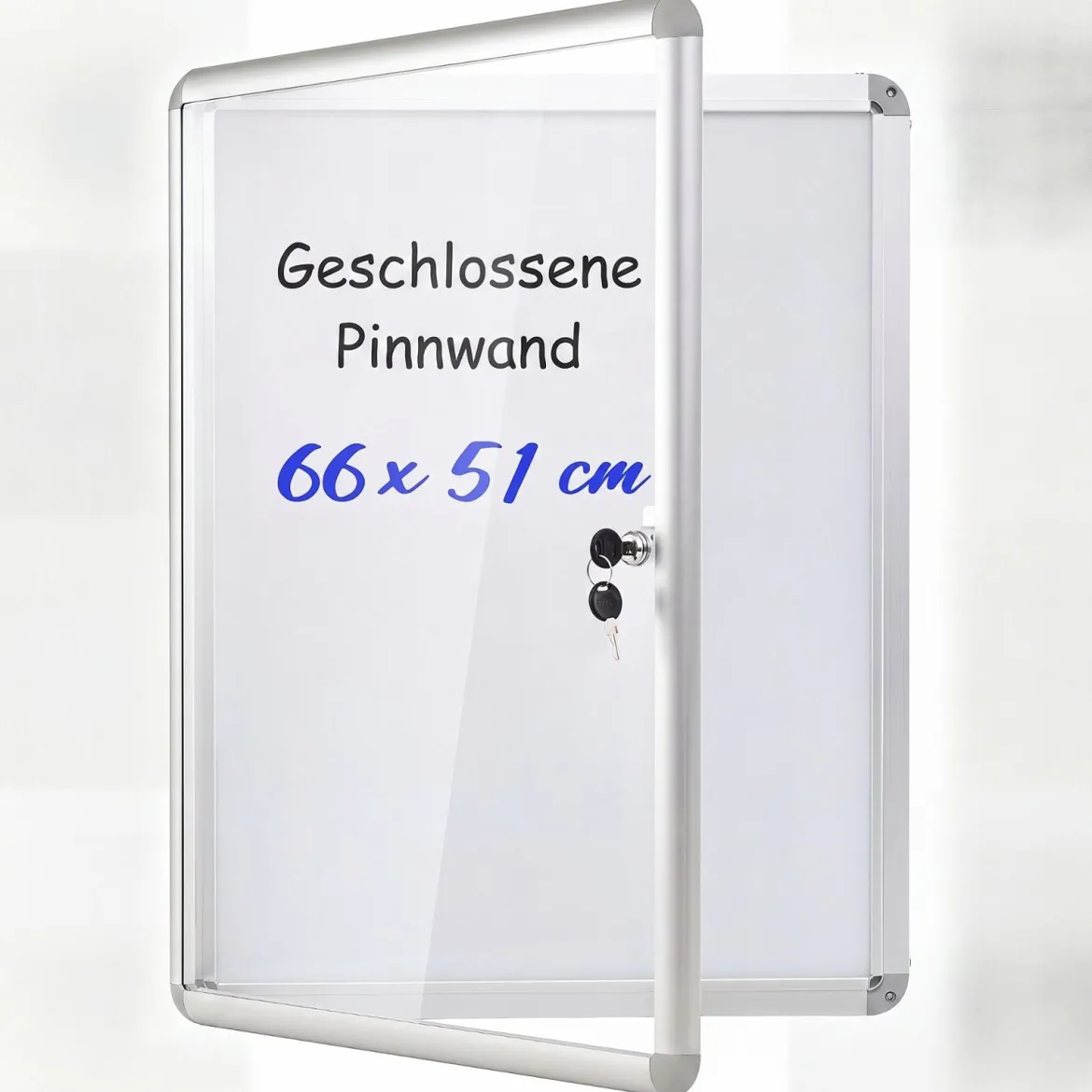 Abschließbarer Schaukasten Infokasten mit Magnetische und Beschreibbare Rückwand 60 x 45 cm