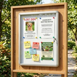Abschließbarer Schaukasten Infokasten mit Magnetische und Beschreibbare Rückwand 60 x 45 cm