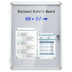 Abschließbarer Schaukasten Infokasten mit Magnetische und Beschreibbare Rückwand 60 x 45 cm
