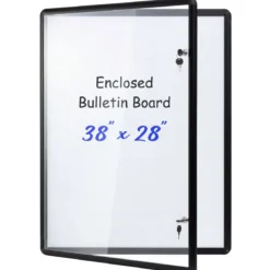 Abschließbarer Schaukasten Infokasten mit Magnetische und Beschreibbare Rückwand 90 x 65 cm