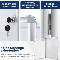 Abschließbarer Schaukasten Infokasten mit Magnetische und Beschreibbare Rückwand 90 x 65 cm