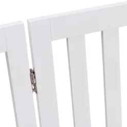 Absperrgitter Hunde 89cm Hoch 2 Paneelen Schutzgitter Holz Klappbar (Weiß-Verlängerung)