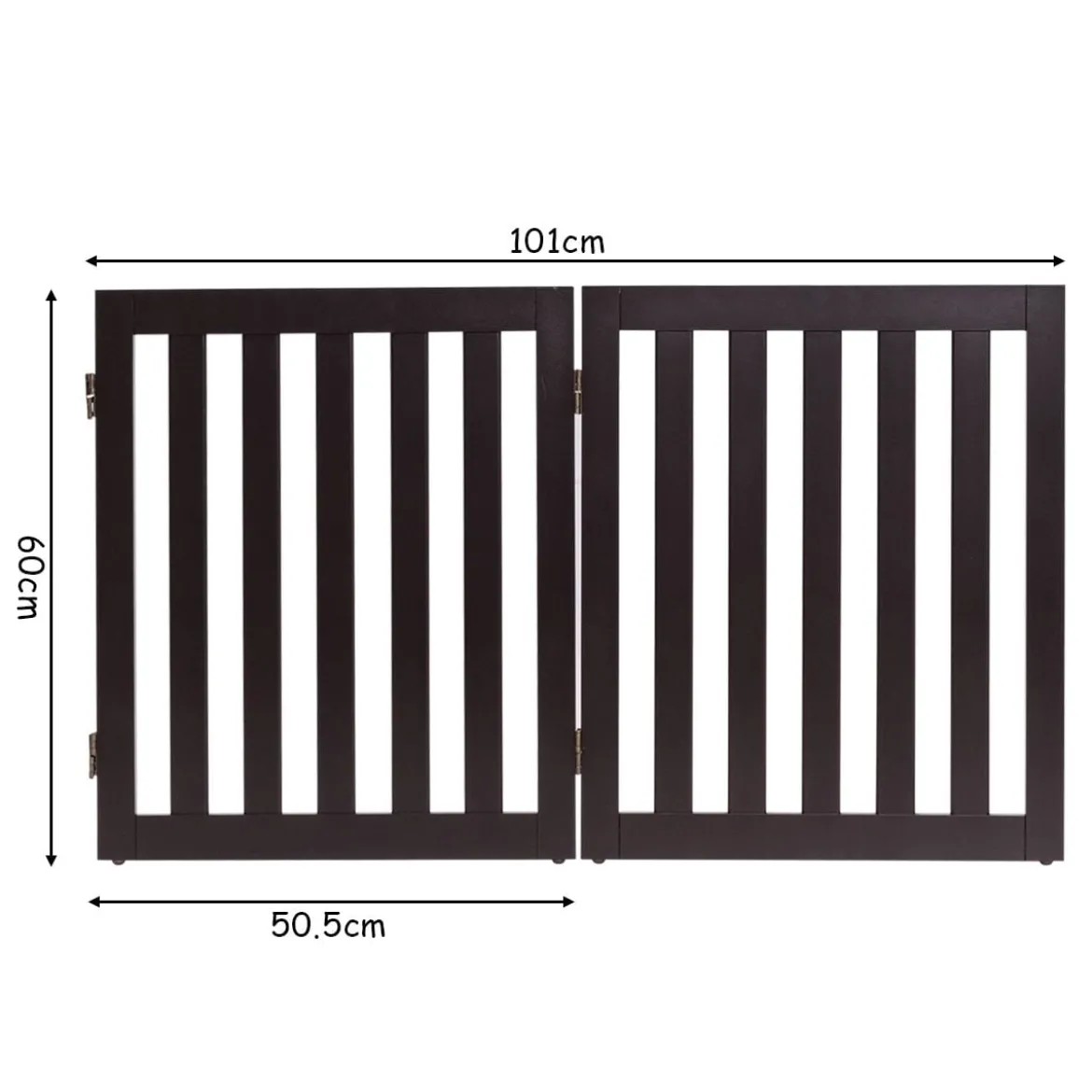 Absperrgitter Hunde 60cm Hoch Schutzgitter Holz Klappbar 2 Paneelen Braun