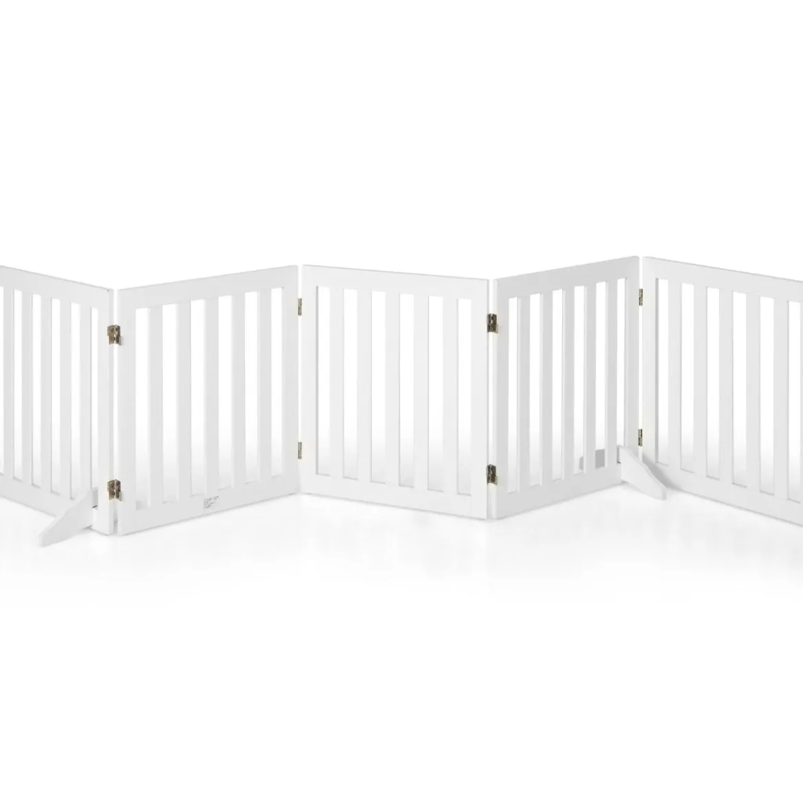 Absperrgitter Hunde 60cm Hoch Schutzgitter Holz Kindergitter klappbar Treppengitter Weiß (5 Paneelen)