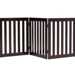 Absperrgitter Hunde 60cm Hoch Schutzgitter Holz Klappbar 3 Paneelen Braun