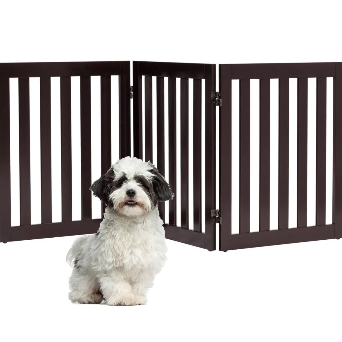 Absperrgitter Hunde 60cm Hoch Schutzgitter Holz Klappbar 3 Paneelen Braun