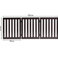 Absperrgitter Hunde 60cm Hoch Schutzgitter Holz Klappbar 3 Paneelen Braun