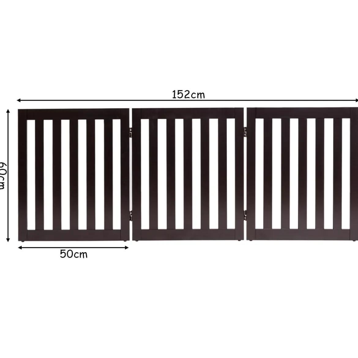 Absperrgitter Hunde 60cm Hoch Schutzgitter Holz Klappbar 3 Paneelen Braun