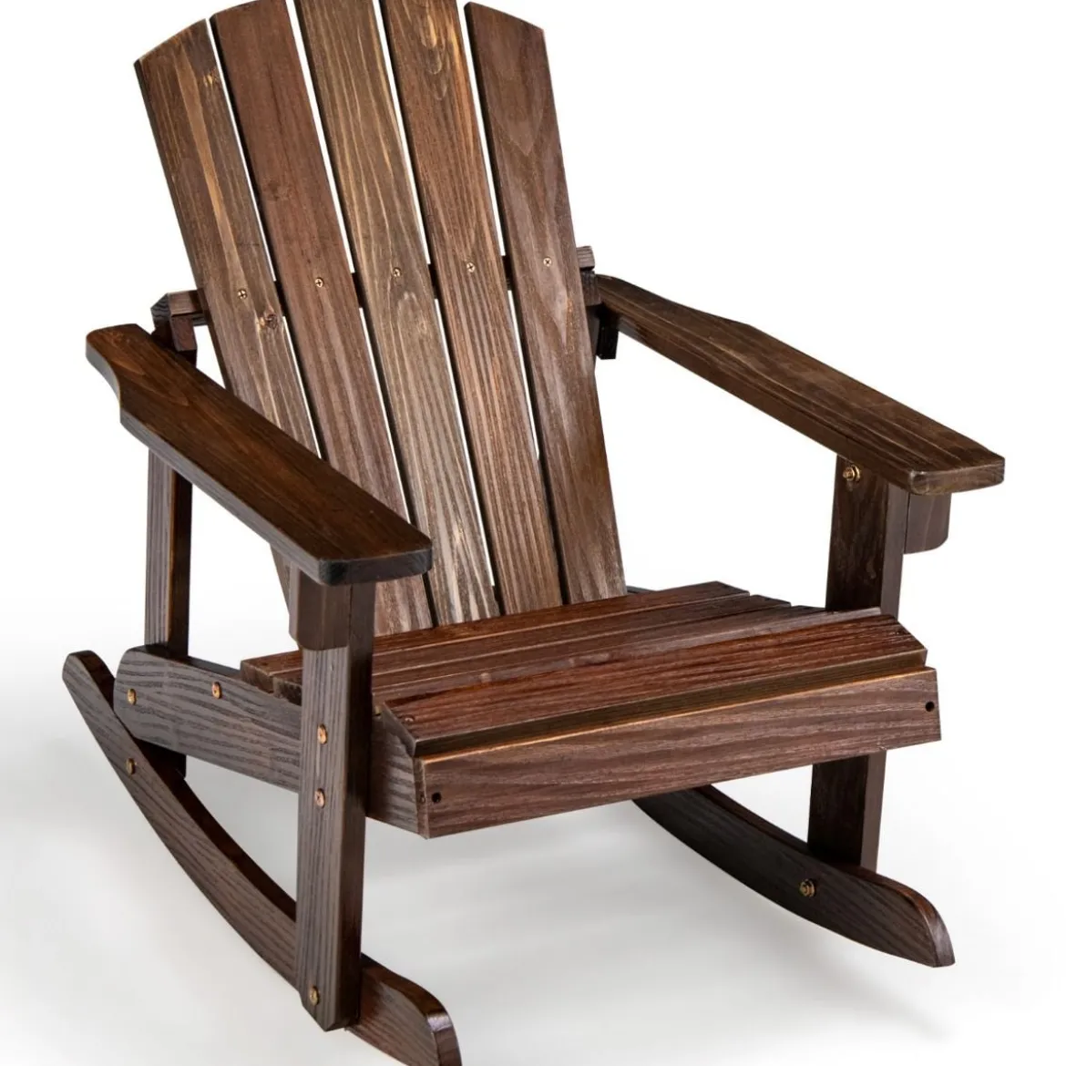 Adirondack-Schaukelstuhl für Kinder Gartensessel aus Holz 50,5 x 69 x 60 cm Braun
