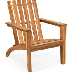 Adirondack Stuhl Adirondack Chair aus Akazienholz Gartensessel bis 160 kg Weiß/Grau/Natur