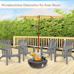 Adirondack Stuhl Adirondack Chair aus Akazienholz Gartensessel bis 160 kg Weiß/Grau/Natur
