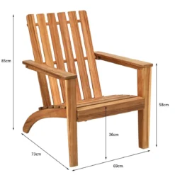 Adirondack Stuhl Adirondack Chair aus Akazienholz Gartensessel bis 160 kg Weiß/Grau/Natur