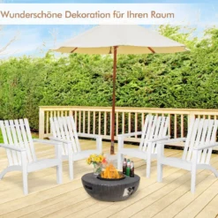 Adirondack Stuhl Adirondack Chair aus Akazienholz Gartensessel bis 160 kg Weiß/Grau/Natur