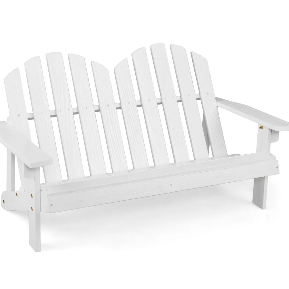 Adirondack-Stuhl für Kinder 2-Sitzer Adirondack Chair aus Holz Weiß 99 x 51 x 56,5 cm