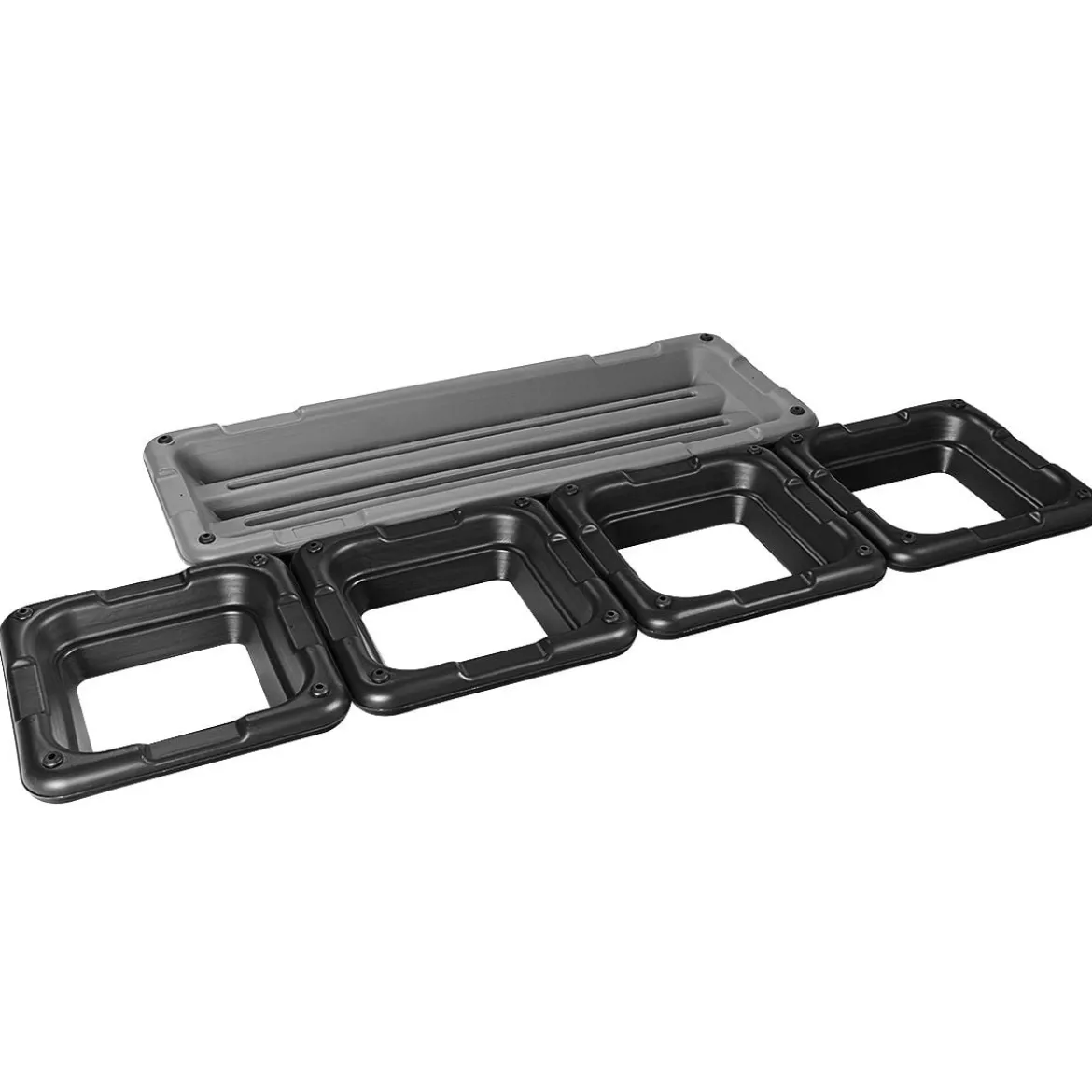 Aerobic Steppbrett Fitness Stepper Stepbench höhenverstellbar Stepper Board Grau