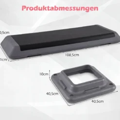 Aerobic Stepper Höhenverstellbar Fitness Stepper mit 4 Stützblöcken Strukturierter Oberfläche Grau