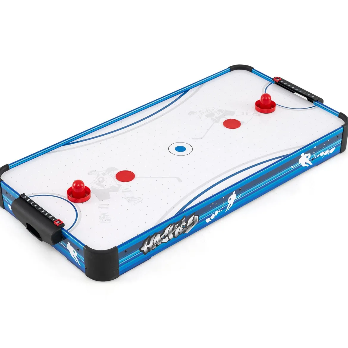 Airhockey Tisch mit 12V Motor & 2 Pucks & 2 Schieber Elektrischer Air Hockey Spieltisch Lufthockey