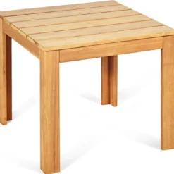 Akazienholz Beistelltisch mit Ölbehandelter Oberfläche Quadratischer & Robuster Kaffeetisch