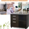 Aktenschrank mit 3 Schubladen Mobiler Büroschrank auf Rädern 81 x 41 x 66 cm Braun