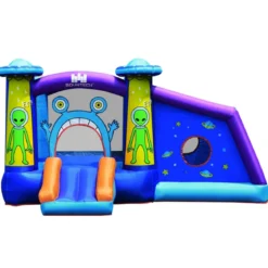 Alien Hüpfburg aufblasbar Springburg Hüpfschloss Rutsche Spielburg 331x258x178cm