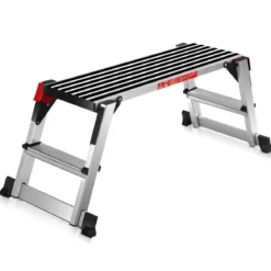 Alu Arbeitsplattform Klappwerkbank mit Antirutschmatten 126 x 52,5 x 49,5 cm Silber