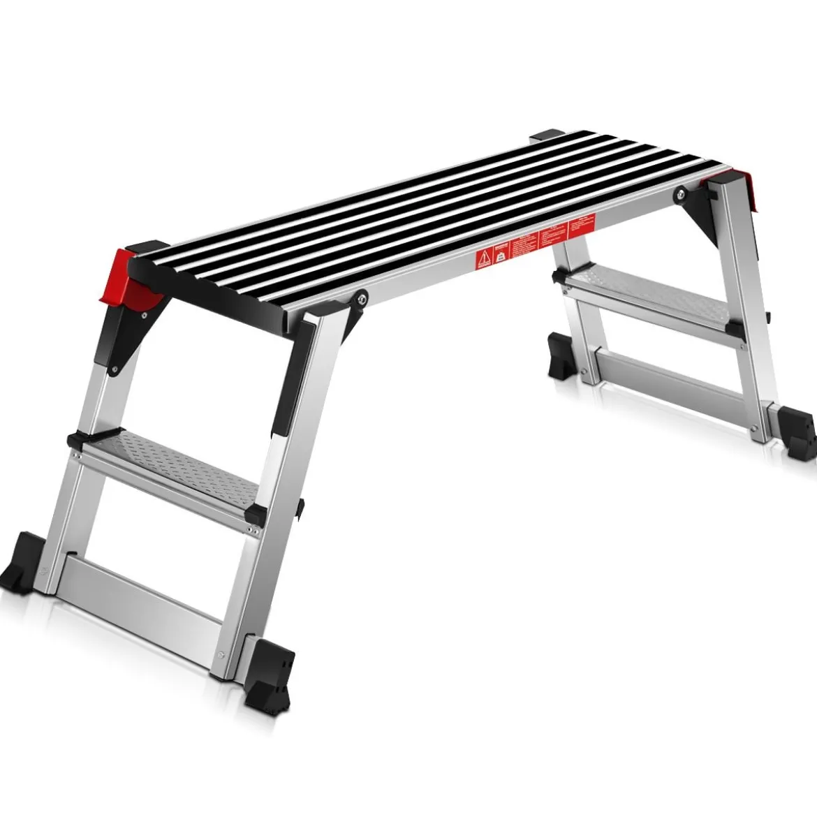 Alu Arbeitsplattform Klappwerkbank mit Antirutschmatten 126 x 52,5 x 49,5 cm Silber