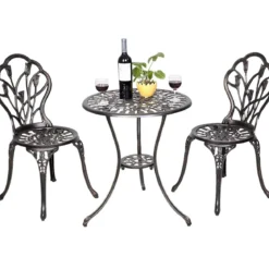 Alu Balkonset Bistroset Gartenmöbel Tisch mit 2 Stühle Sitzgruppe Balkonmöbel