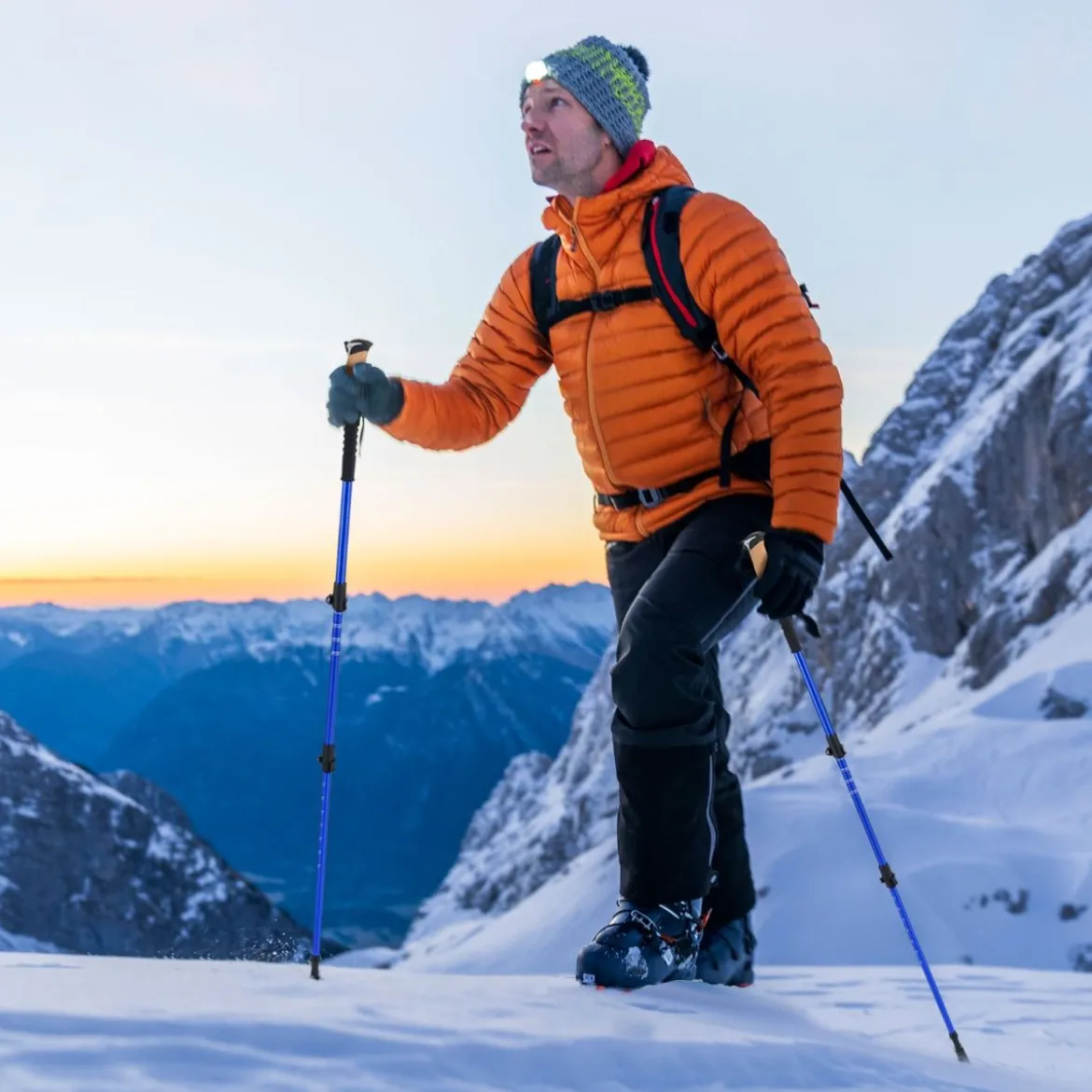 Alu Trekkingstöcke mit EVA- & Naturkork-Griffen Ausziehbares WanderstöckeWalking Stöcke Blau
