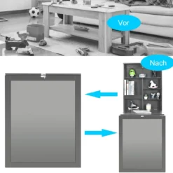 An der Wand Befestigter Tisch Ausklappbarer Umwandelbarer Schreibtisch 60 x 15,5 x 75 cm Grau