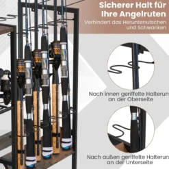 Angelrutenhalter mit Feststellbaren Universalrädern Gerätewagen Angelausrüstungs Organizer