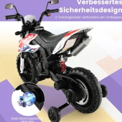 Aprilia Elektro Kindermotorrad mit Stützrädern & Musik & Scheinwerfer 12V Kinder Motorrad