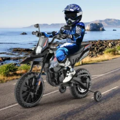 Aprilia Elektro Kindermotorrad mit Stützrädern & Musik & Scheinwerfer 12V Kinder Motorrad