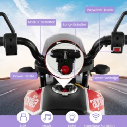 Aprilia Elektro Kindermotorrad mit Stützrädern & Musik & Scheinwerfer 12V Kinder Motorrad