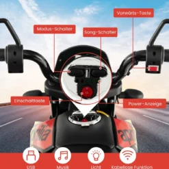 Aprilia Elektro Kindermotorrad mit Stützrädern & Musik & Scheinwerfer 12V Kinder Motorrad