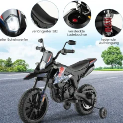 Aprilia Elektro Kindermotorrad mit Stützrädern & Musik & Scheinwerfer 12V Kinder Motorrad