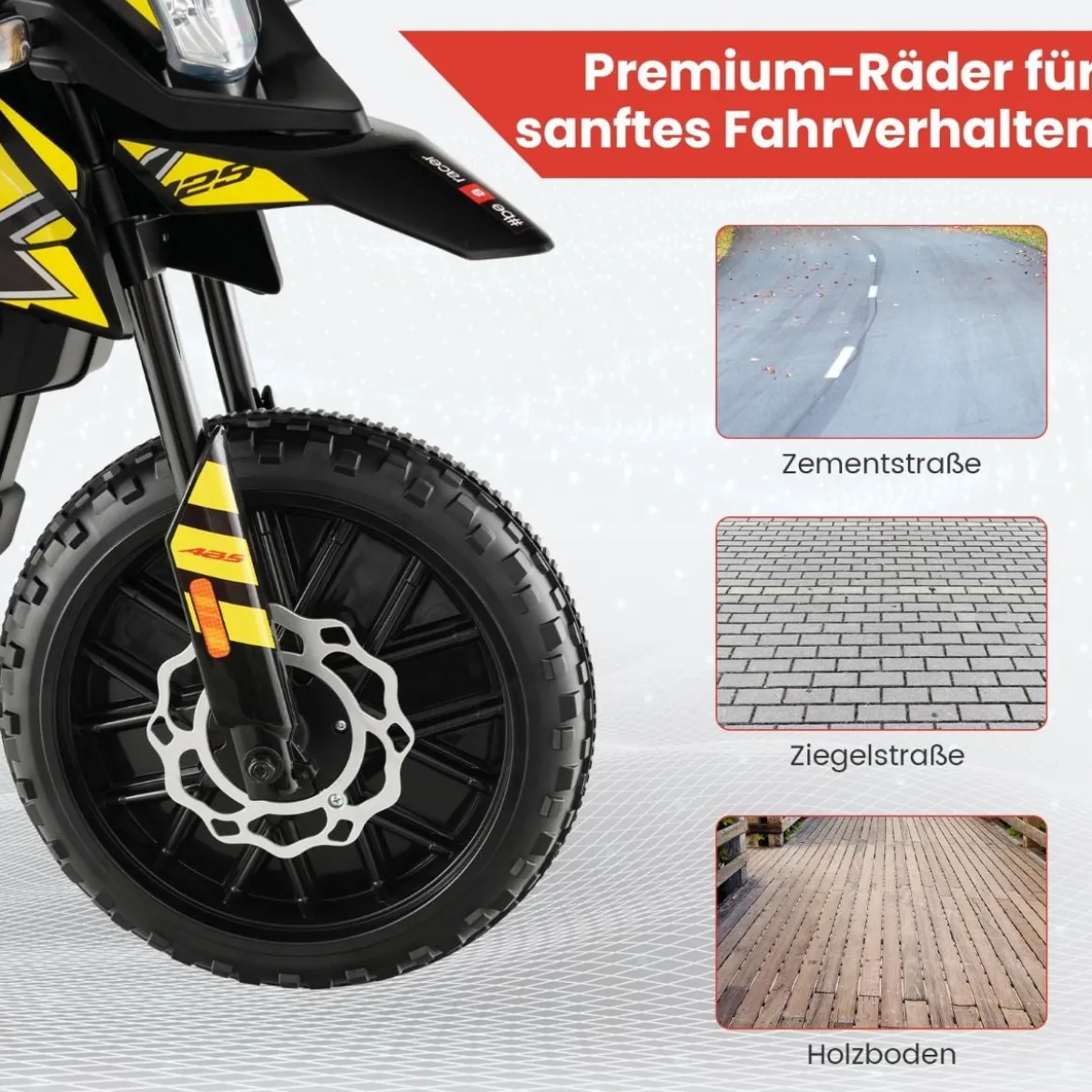 Aprilia Elektro Kindermotorrad mit Stützrädern & Musik & Scheinwerfer 12V Kinder Motorrad