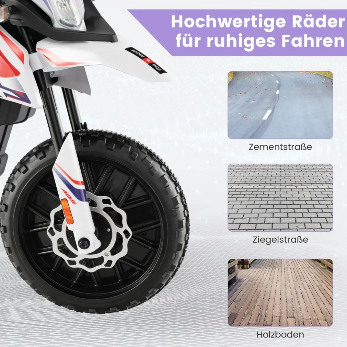 Aprilia Elektro Kindermotorrad mit Stützrädern & Musik & Scheinwerfer 12V Kinder Motorrad