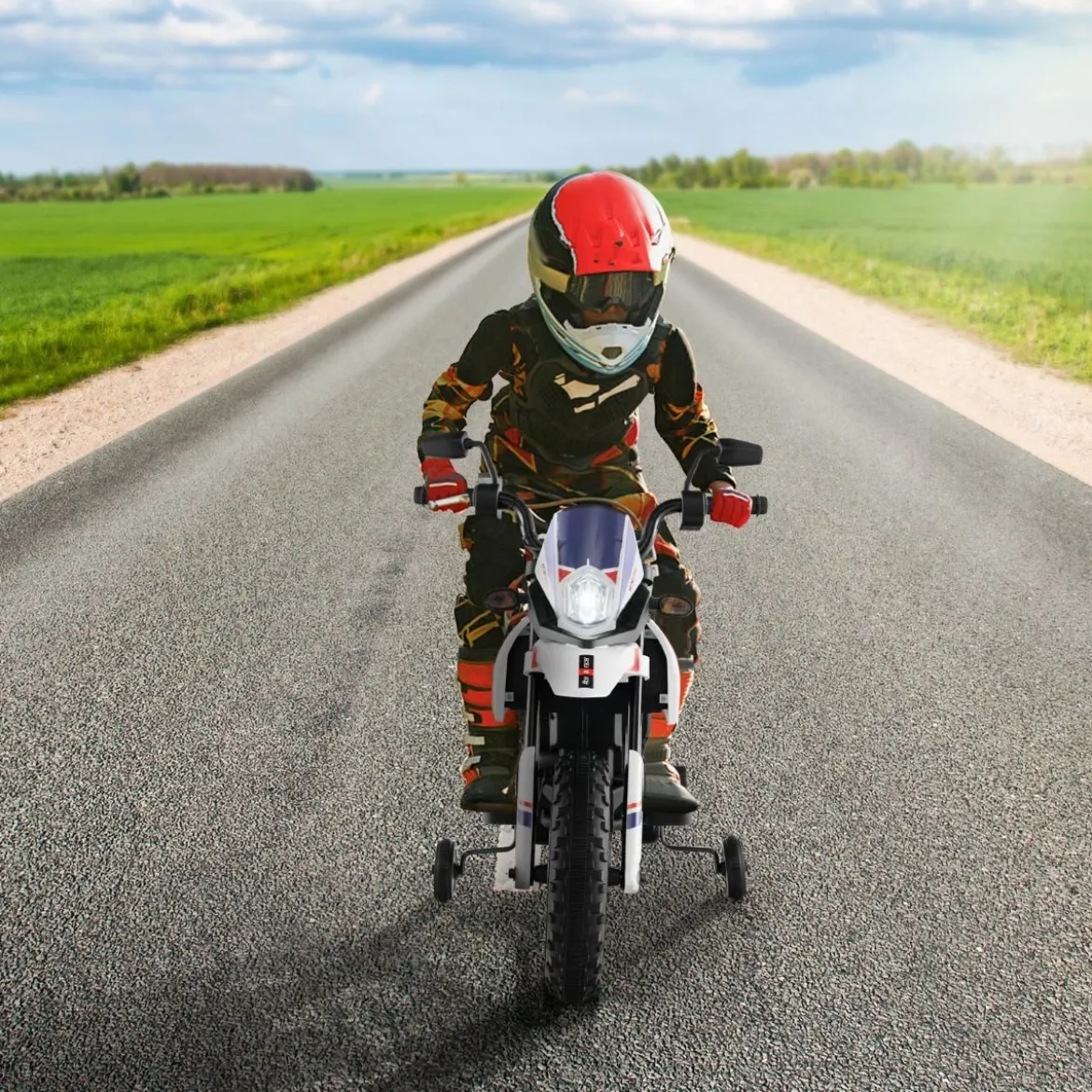 Aprilia Elektro Kindermotorrad mit Stützrädern & Musik & Scheinwerfer 12V Kinder Motorrad