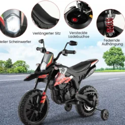 Aprilia Elektro Kindermotorrad mit Stützrädern & Musik & Scheinwerfer 12V Kinder Motorrad