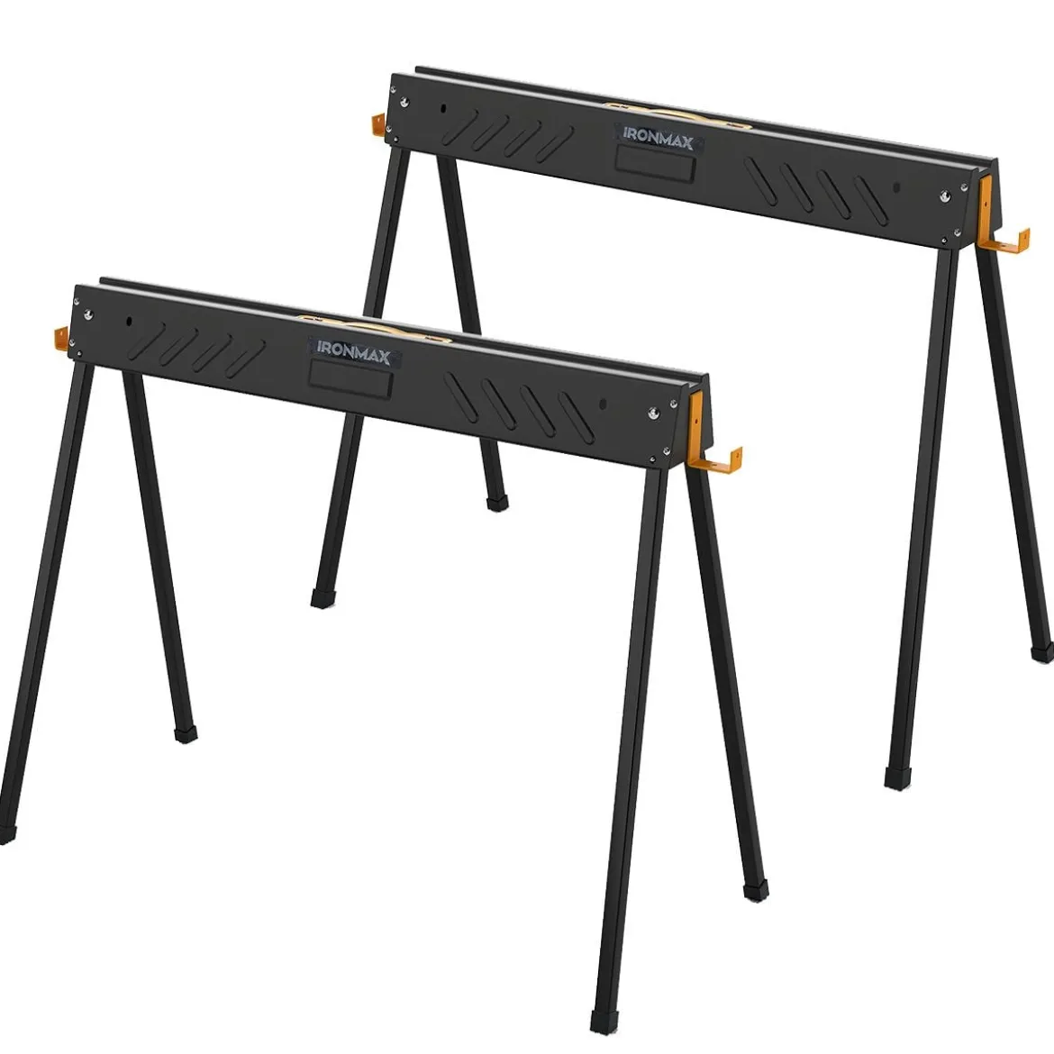 Arbeitsbock 2er Set bis 500KG belastbar Böcke klappbar Sägebock mit 2 x 4 Stützarmen 94 x 47 x 74 cm Schwarz
