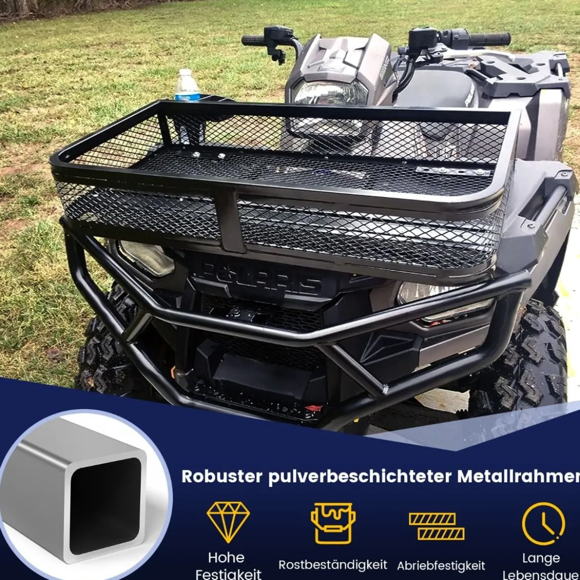 ATV-Frontladekorb Frontgepäckkorb Gepäckträgerkorb Aufbewahrungskorb 92 x 44 x 16,5 cm