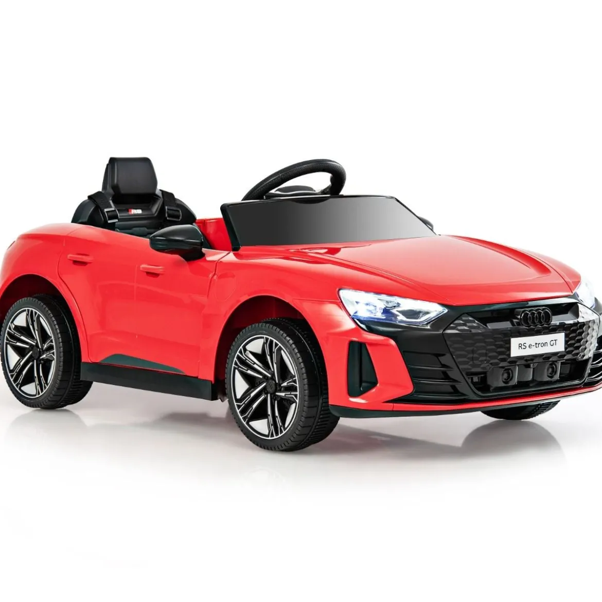 Audi RS Kinder Elektroauto mit 2,4 G Fernbedienung mit Musik und Scheinwerfer Rot