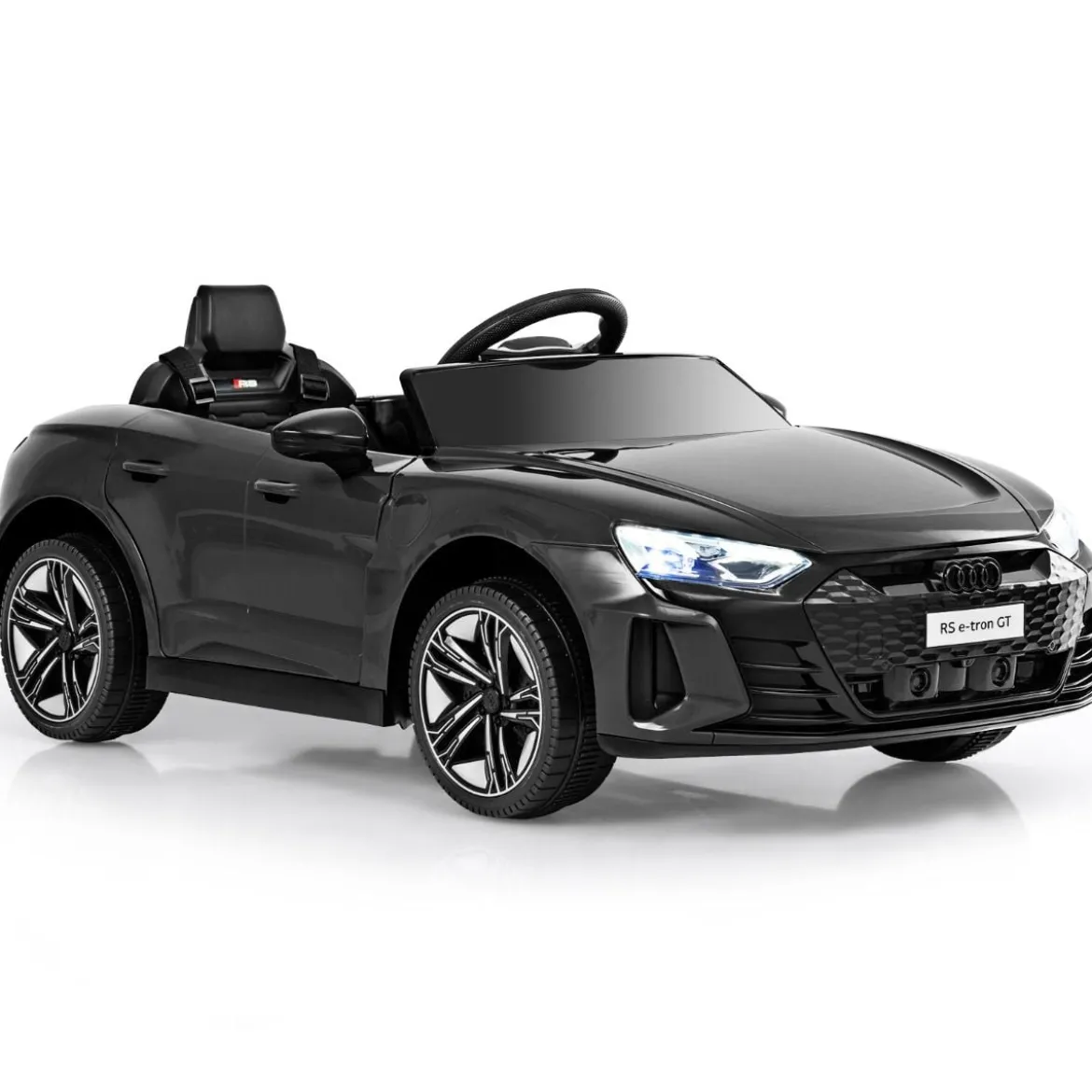 Audi RS Kinder Elektroauto mit 2,4 G Fernbedienung mit Musik und Scheinwerfer Schwarz