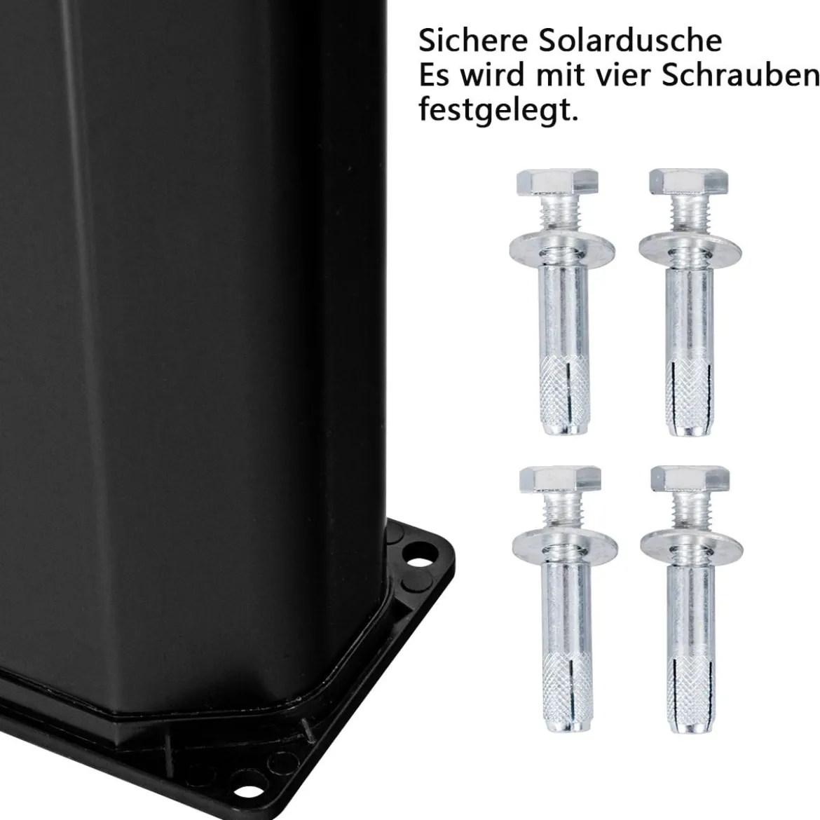 Außendusche 35 L Garten Solardusche Pooldusche mit zwei Wasserhähne 220 cm Schwarz kein Stromanschluss