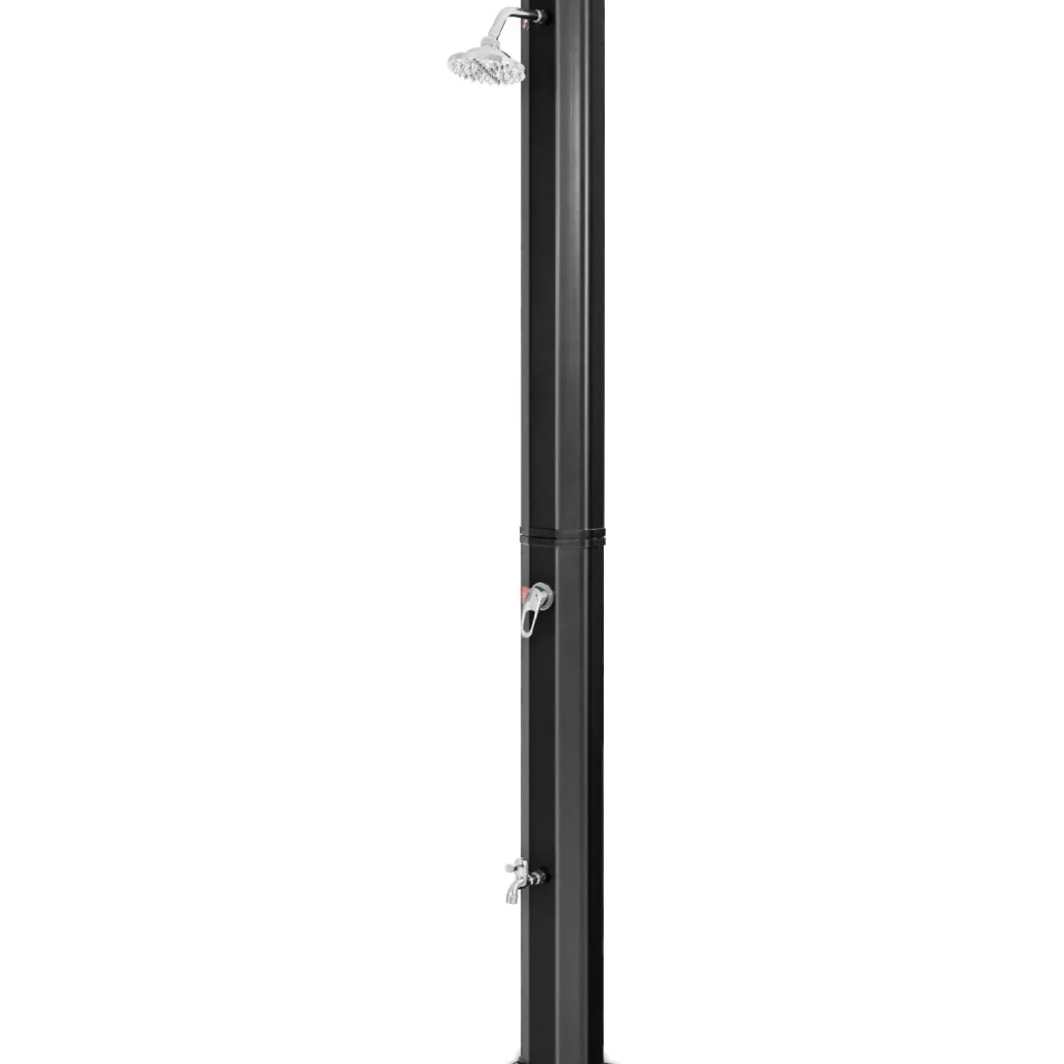 Außendusche 35 L Garten Solardusche Pooldusche mit zwei Wasserhähne 220 cm Schwarz kein Stromanschluss